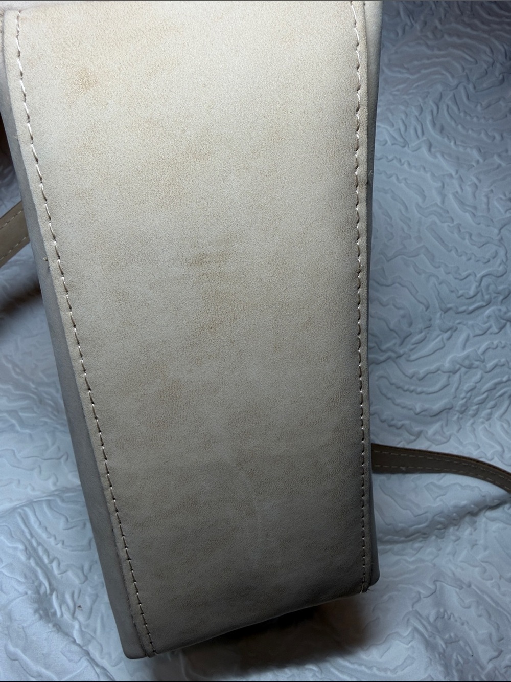Portland Leather Taupe Top-Handle Satchel - Picture 4 of 10